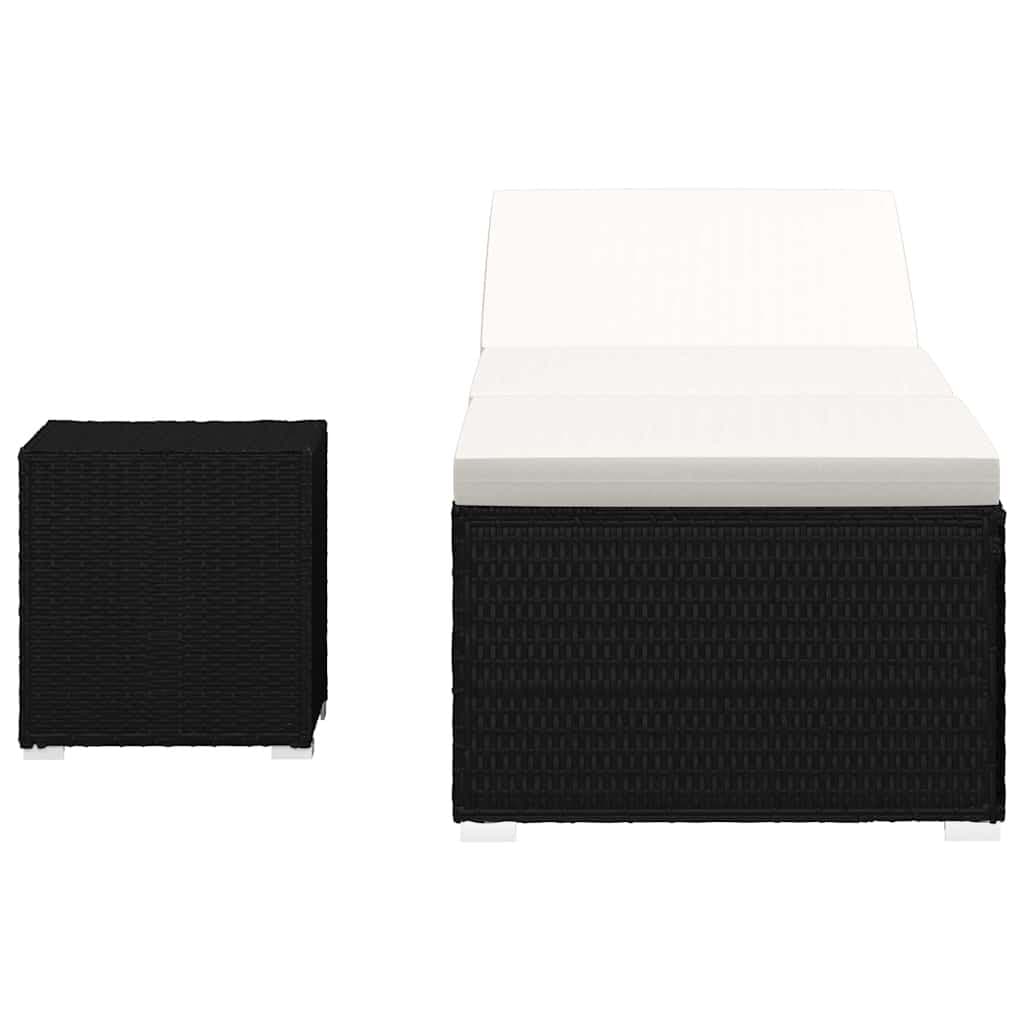 Sun Lounger with Adjustable Sides and Table