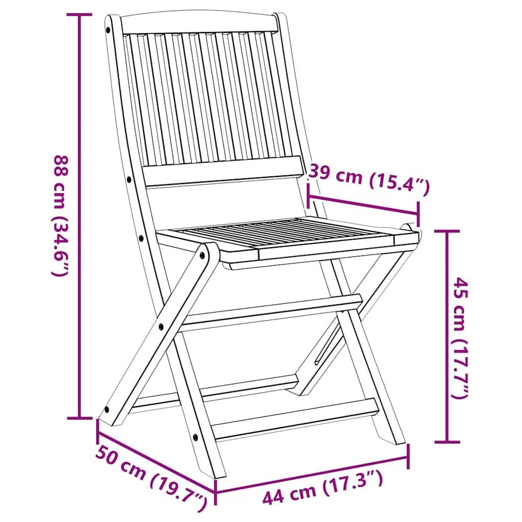 Grey Folding Outdoor Chairs 2 Pcs Solid Acacia Wood