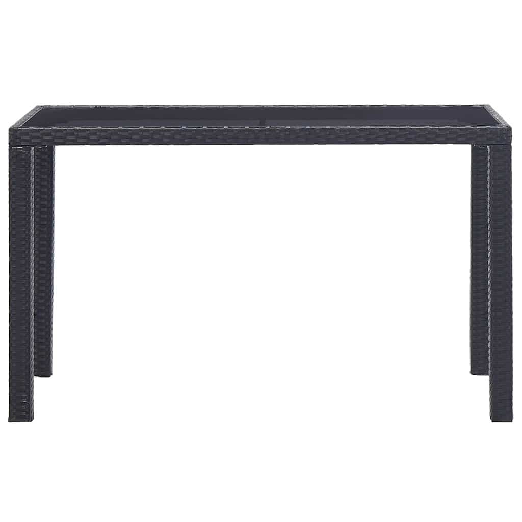 Black Garden Dining Table with Glass Top