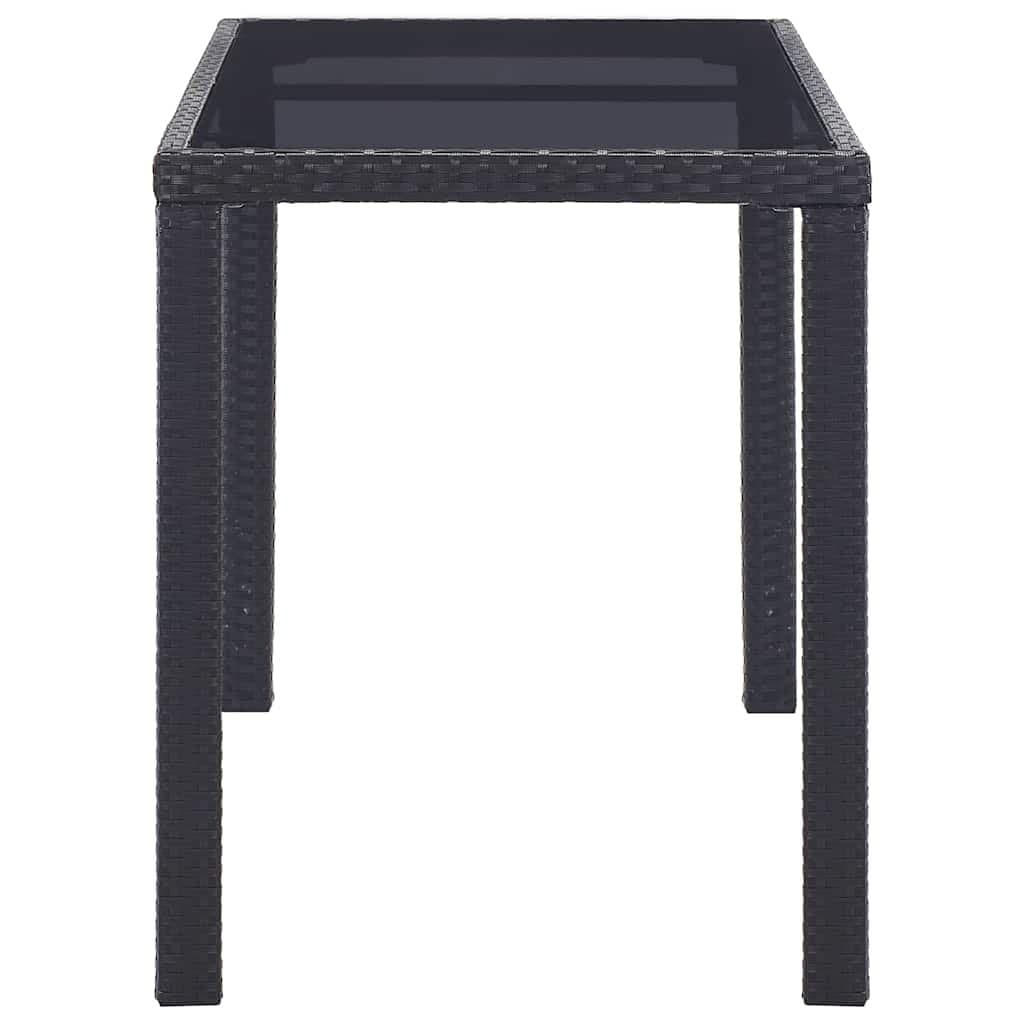 Black Garden Dining Table with Glass Top