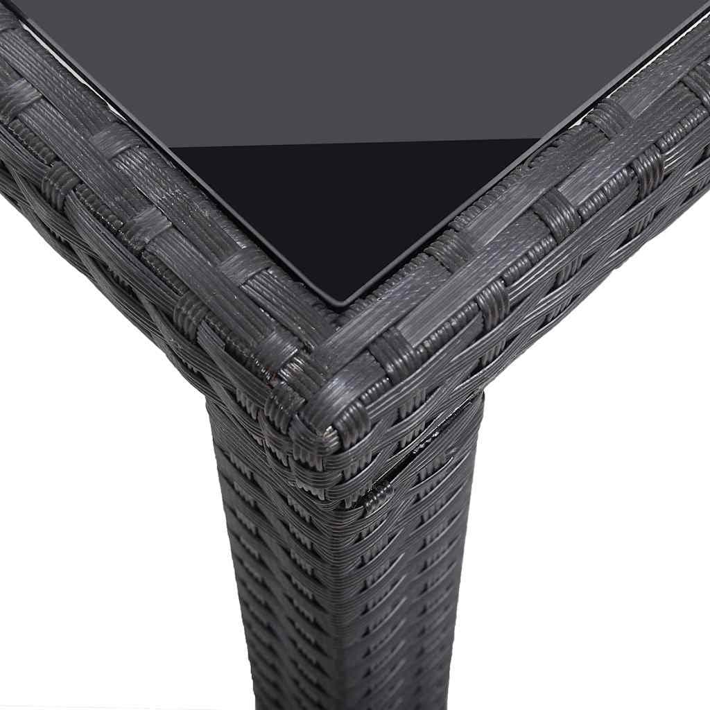 Black Garden Dining Table with Glass Top