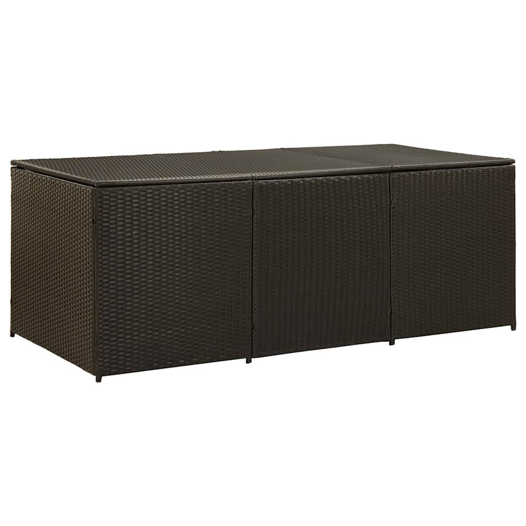 Brown Poly Rattan Outdoor Storage Box 180x90x70cm