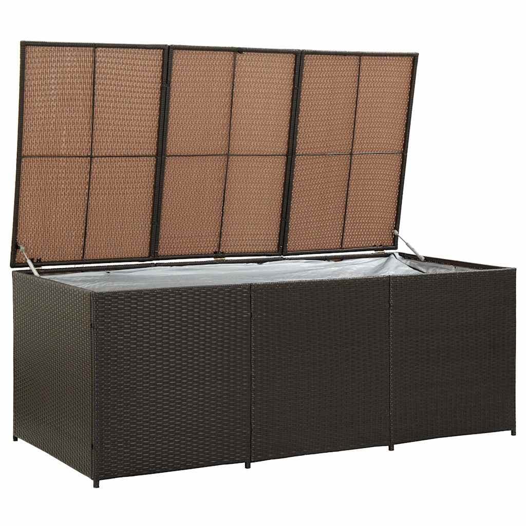 Brown Poly Rattan Outdoor Storage Box 180x90x70cm