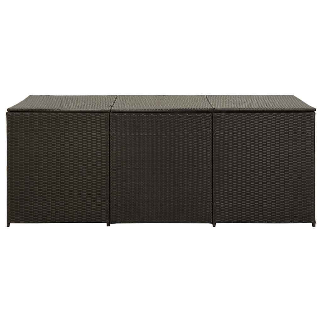 Brown Poly Rattan Outdoor Storage Box 180x90x70cm