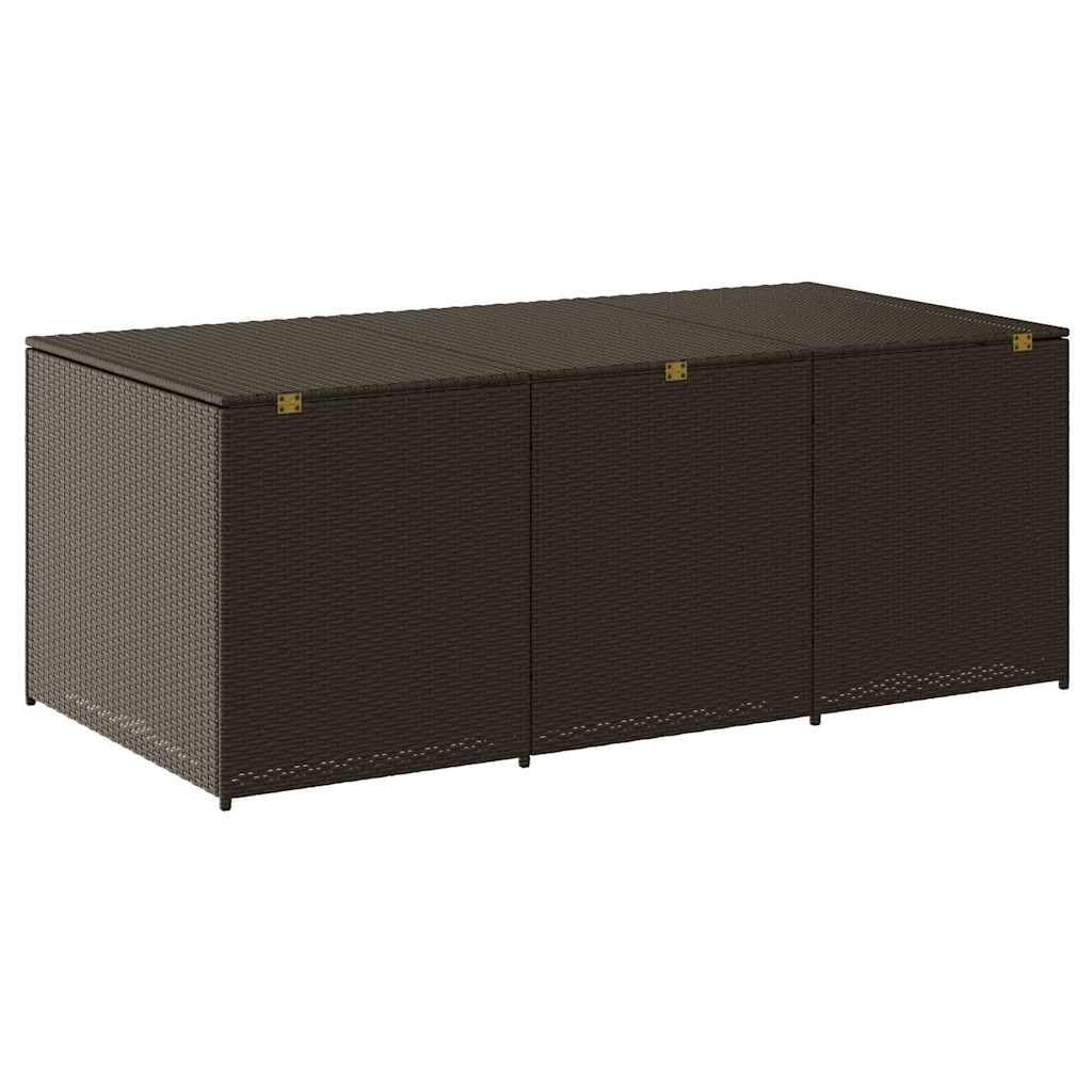 Brown Poly Rattan Outdoor Storage Box 180x90x70cm