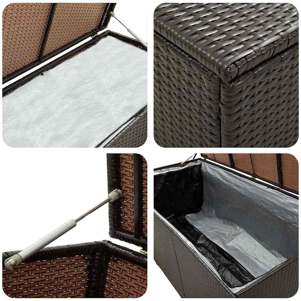 Brown Poly Rattan Outdoor Storage Box 180x90x70cm