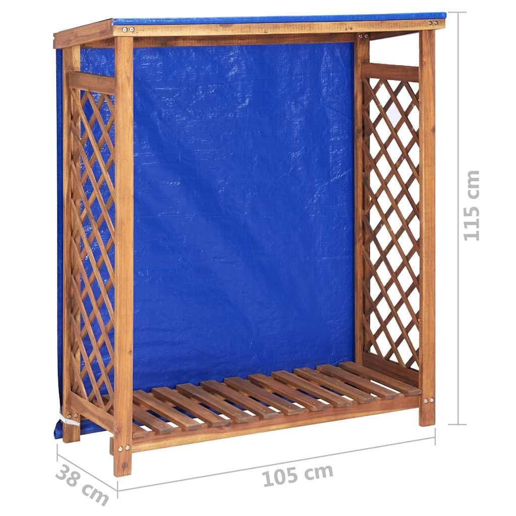 Firewood Storage Shed 105x38x115 cm with Tarp
