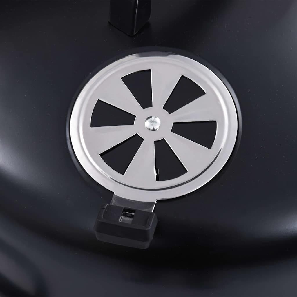 3-in-1 Charcoal Smoker BBQ Grill Outdoor Cooking 40x80cm Black Portable