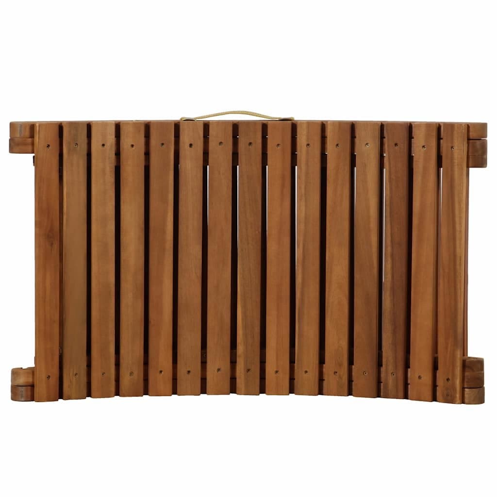Solid Acacia Wood Folding Sun Lounger with Cream Cushion