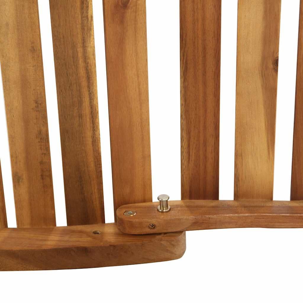 Solid Acacia Wood Folding Sun Lounger with Cream Cushion