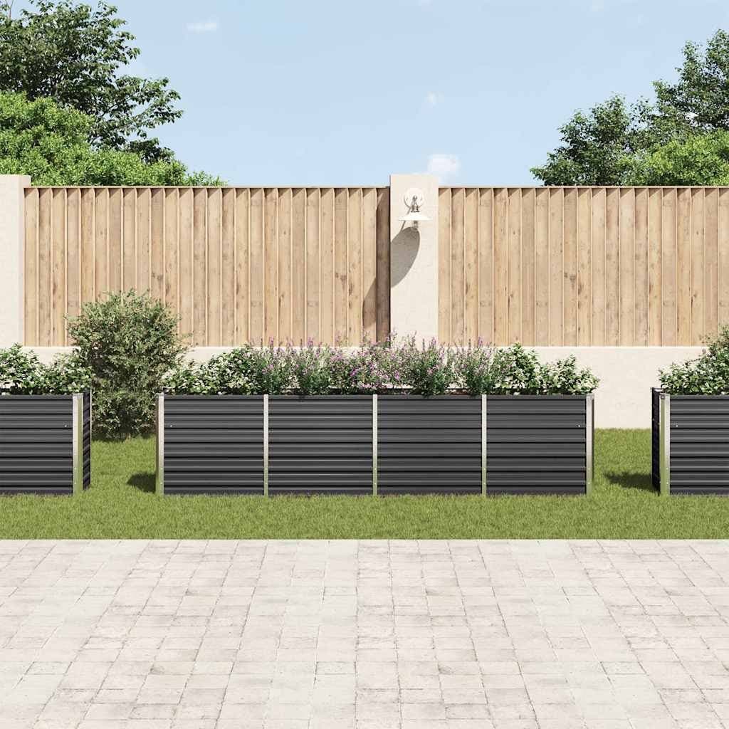 Galvanised Steel Garden Planter Box 320x40x77 cm