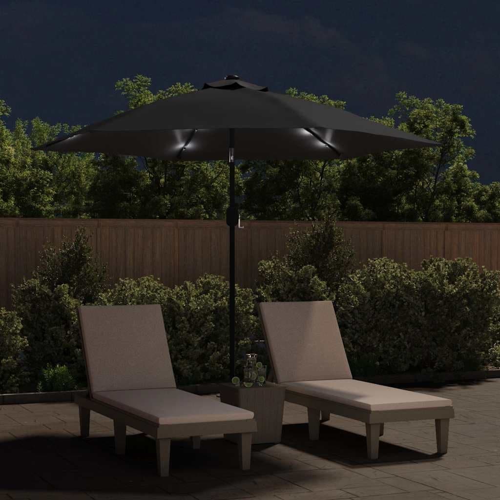 300cm Garden Parasol with Solar LED Lights