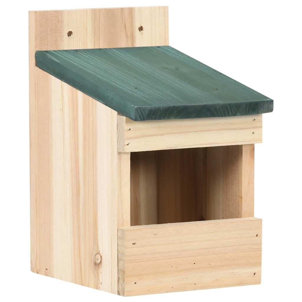 Wooden Birdhouses 4 Pieces Garden Outdoor Nesting Box Shelter Beige Natural