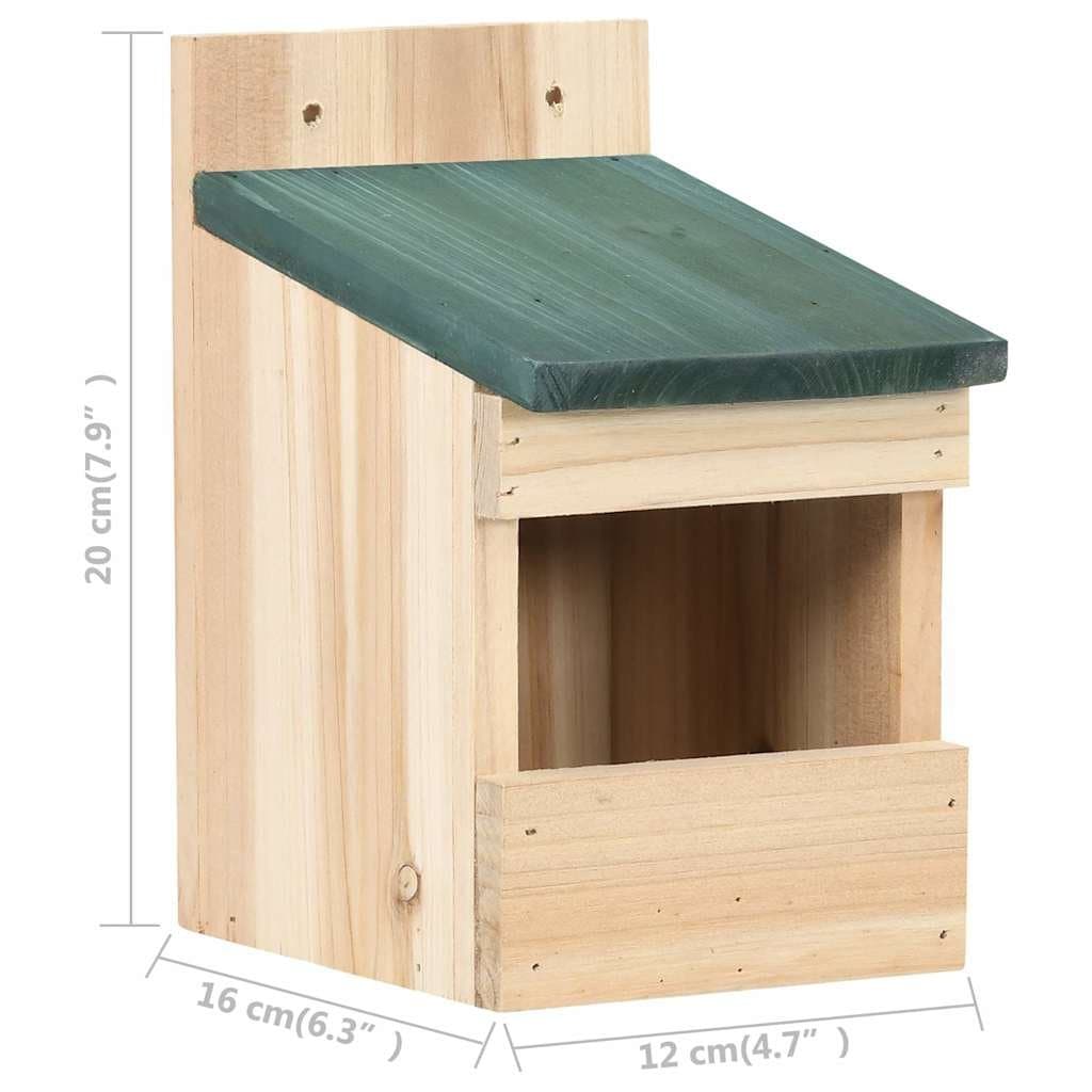 Wooden Birdhouses 4 Pieces Garden Outdoor Nesting Box Shelter Beige Natural