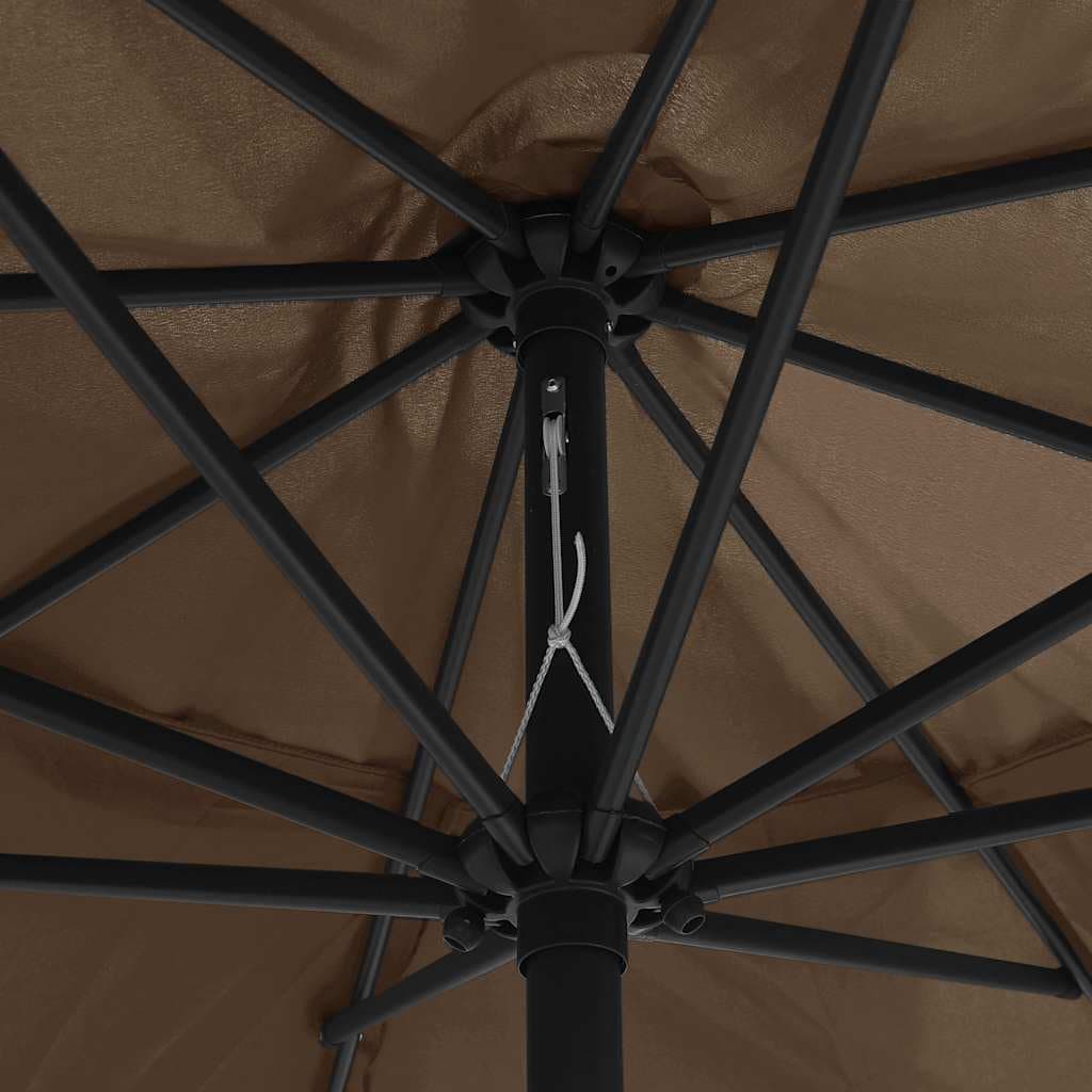 Garden Parasol with 390cm Metal Pole in Taupe