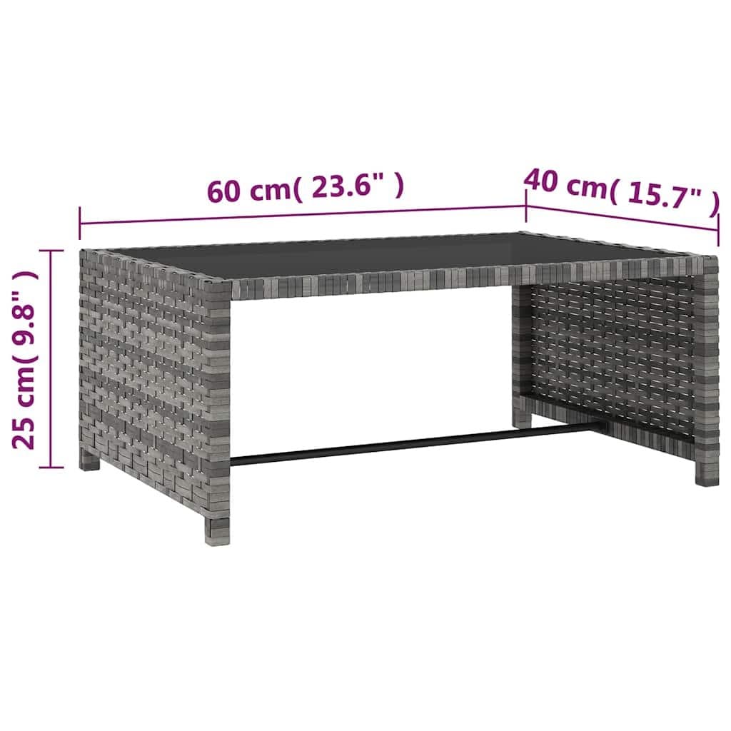 Grey Poly Rattan Lounge Set with Reclining Chairs