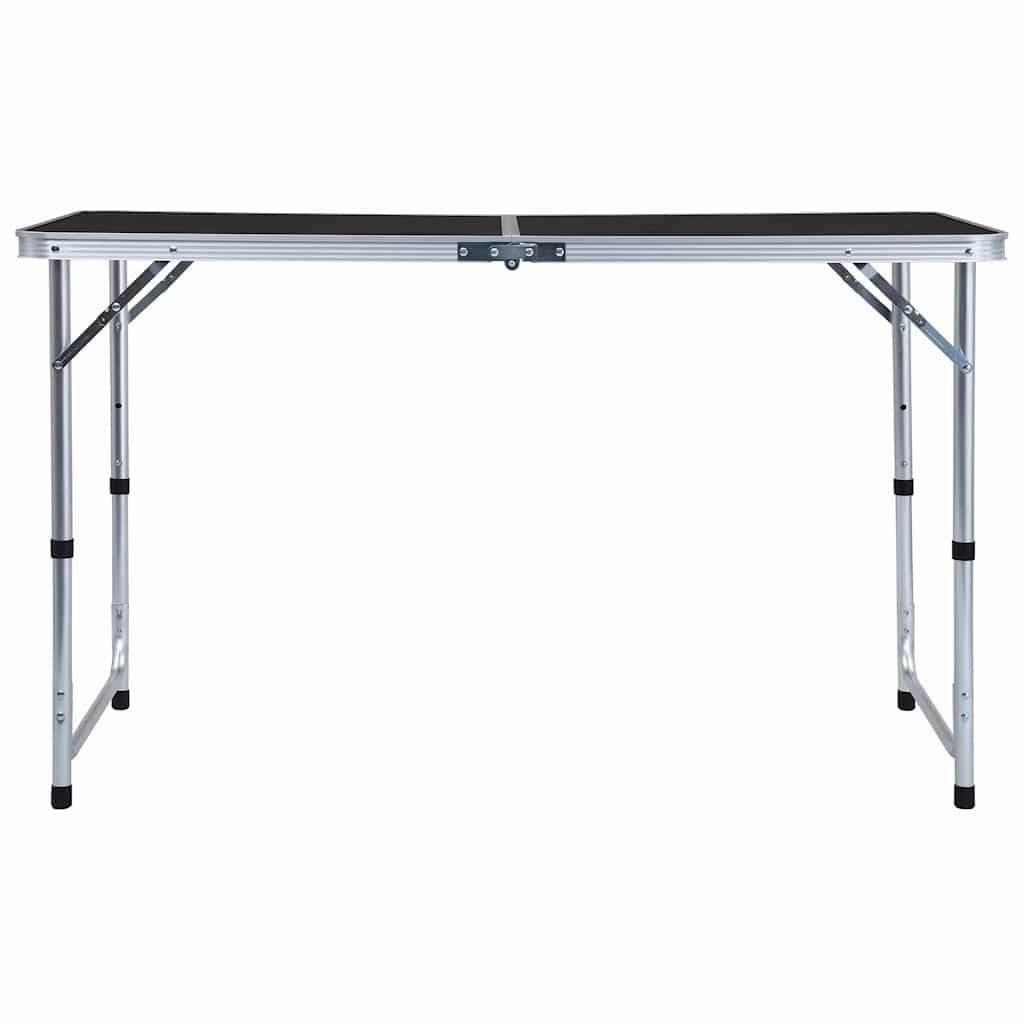 Foldable Camping Table Grey Adjustable Height Portable