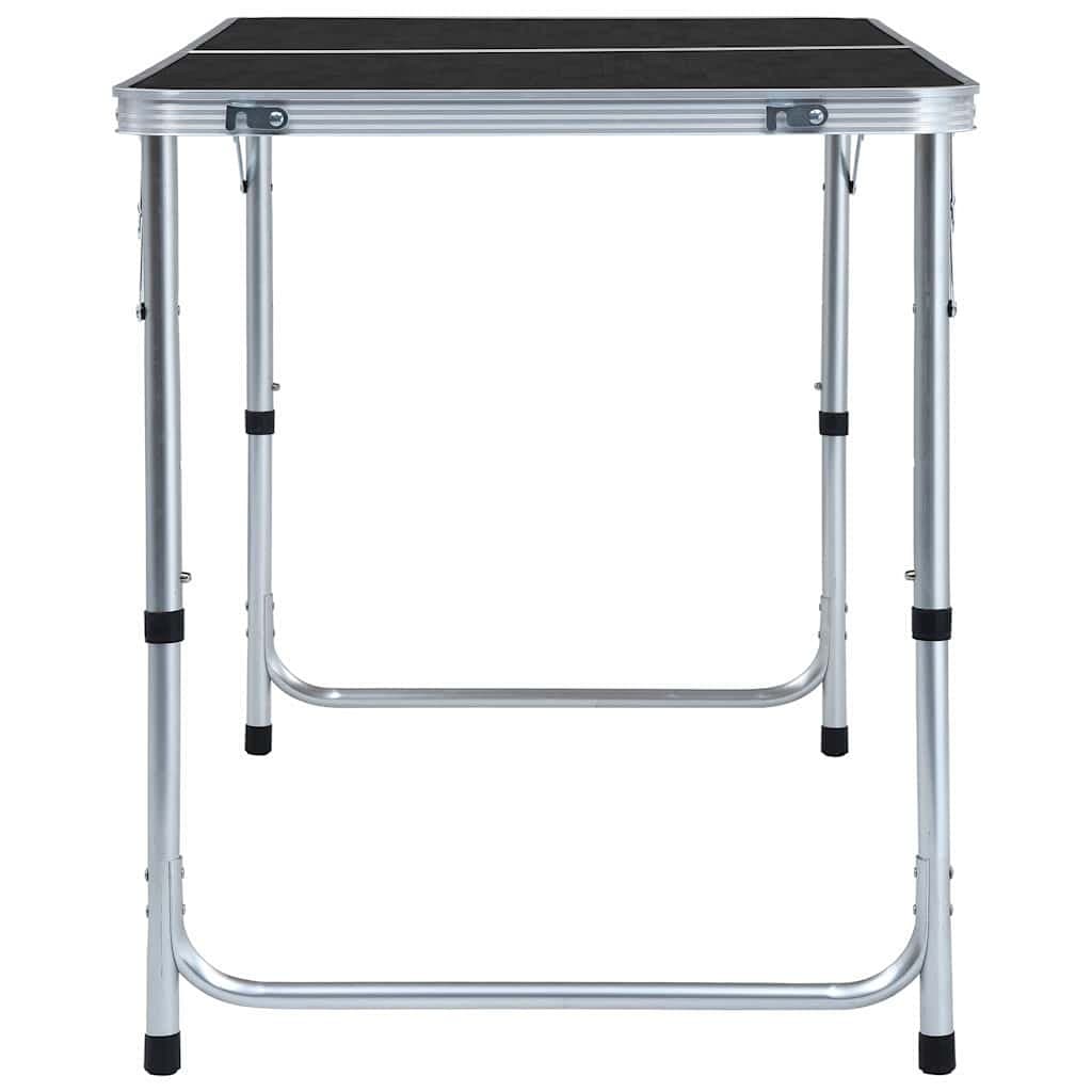 Foldable Camping Table Grey Adjustable Height Portable
