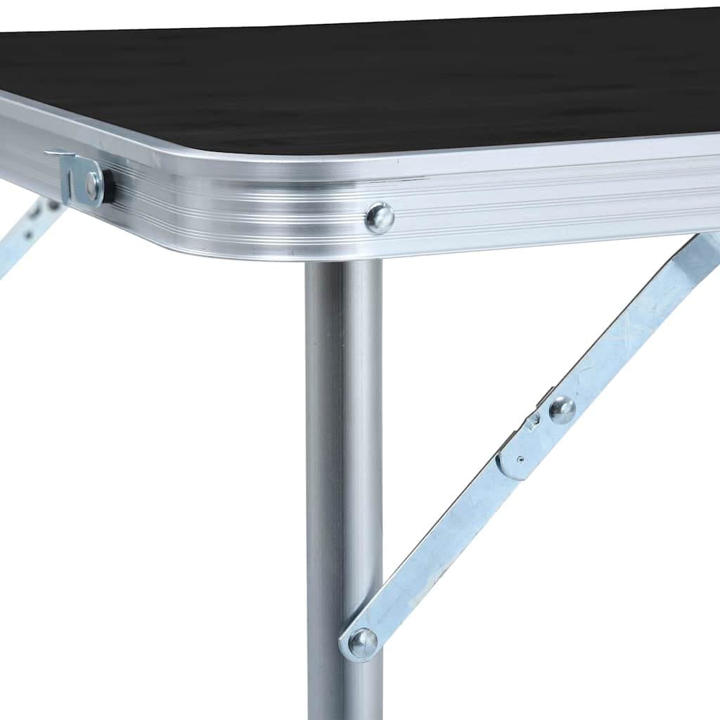 Foldable Camping Table Grey Adjustable Height Portable