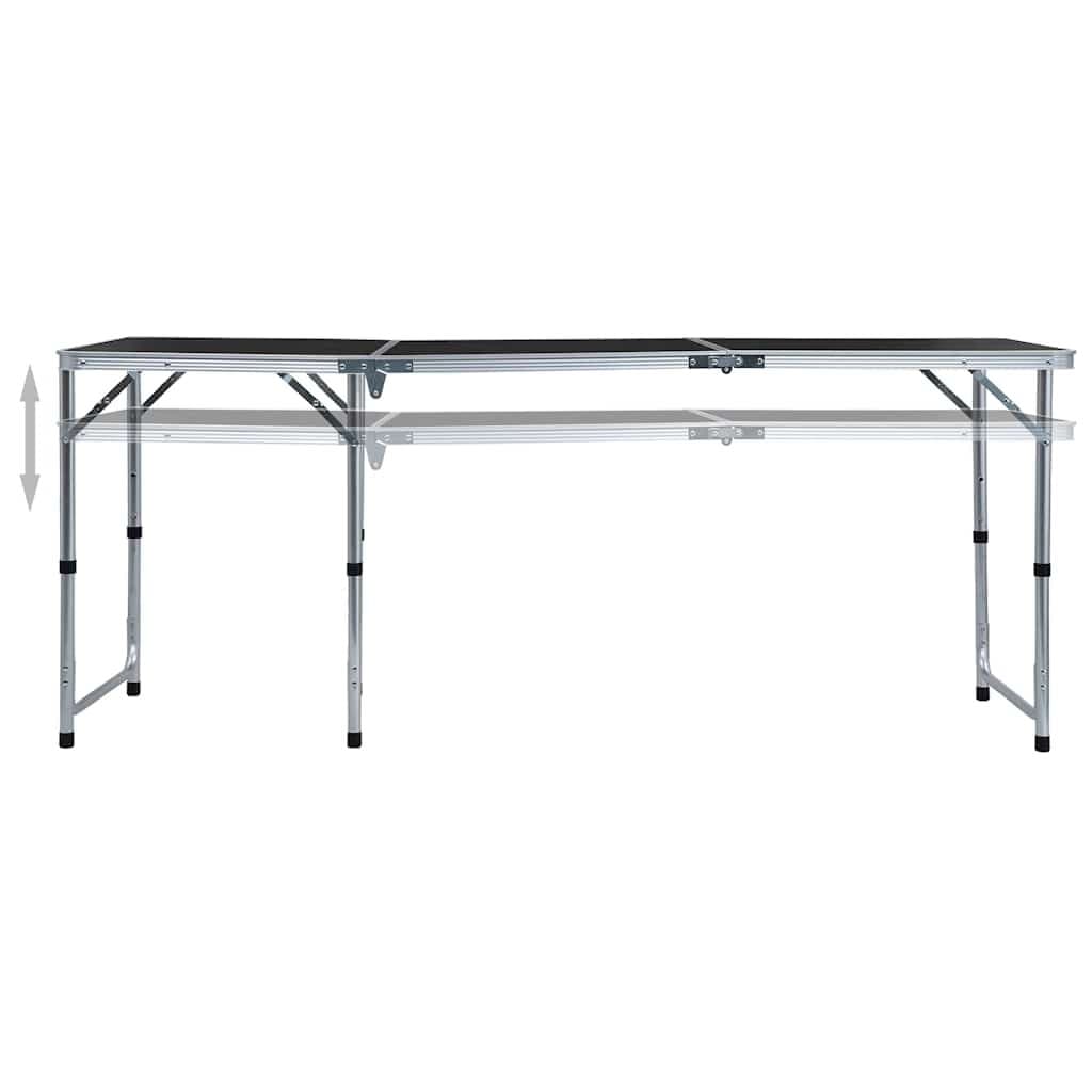 Adjustable Height Foldable Camping Table in Grey