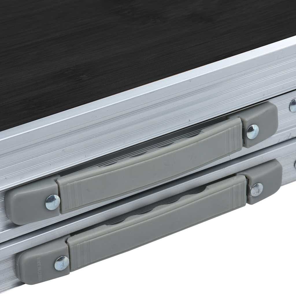 Adjustable Height Foldable Camping Table in Grey