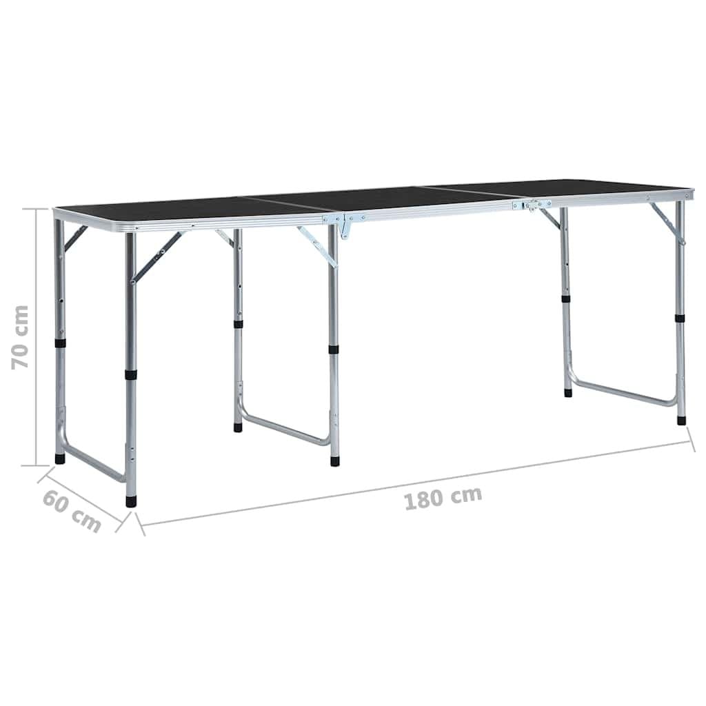 Adjustable Height Foldable Camping Table in Grey