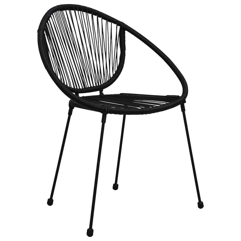 Black Rattan Style Garden Chairs Set of 2