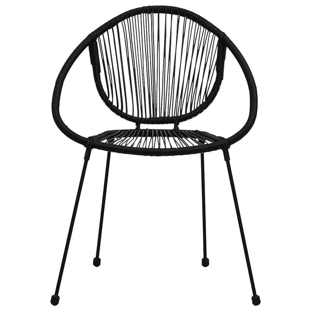 Black Rattan Style Garden Chairs Set of 2
