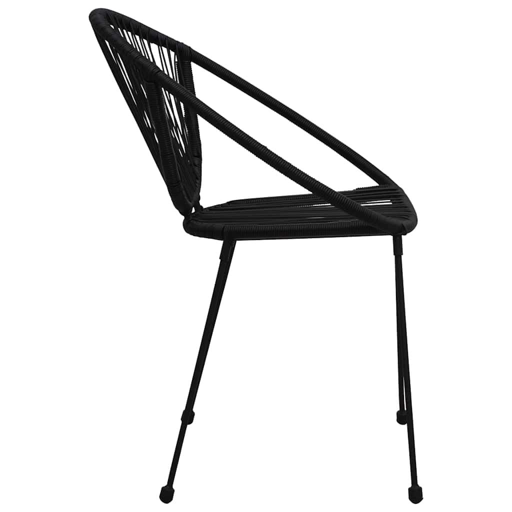 Black Rattan Style Garden Chairs Set of 2
