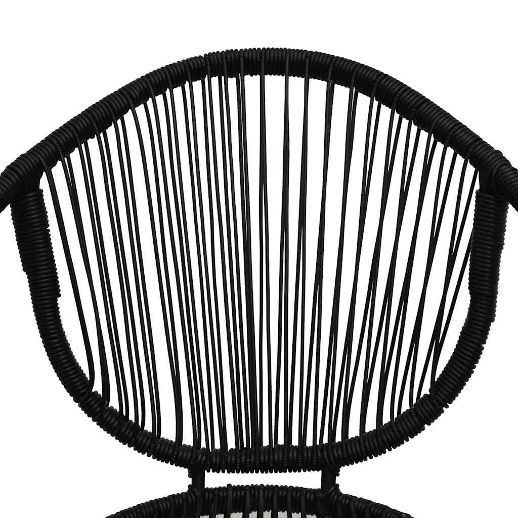 Black Rattan Style Garden Chairs Set of 2