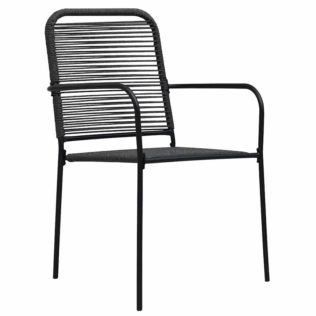 Black Outdoor Chairs Set of 2 with Steel Frame