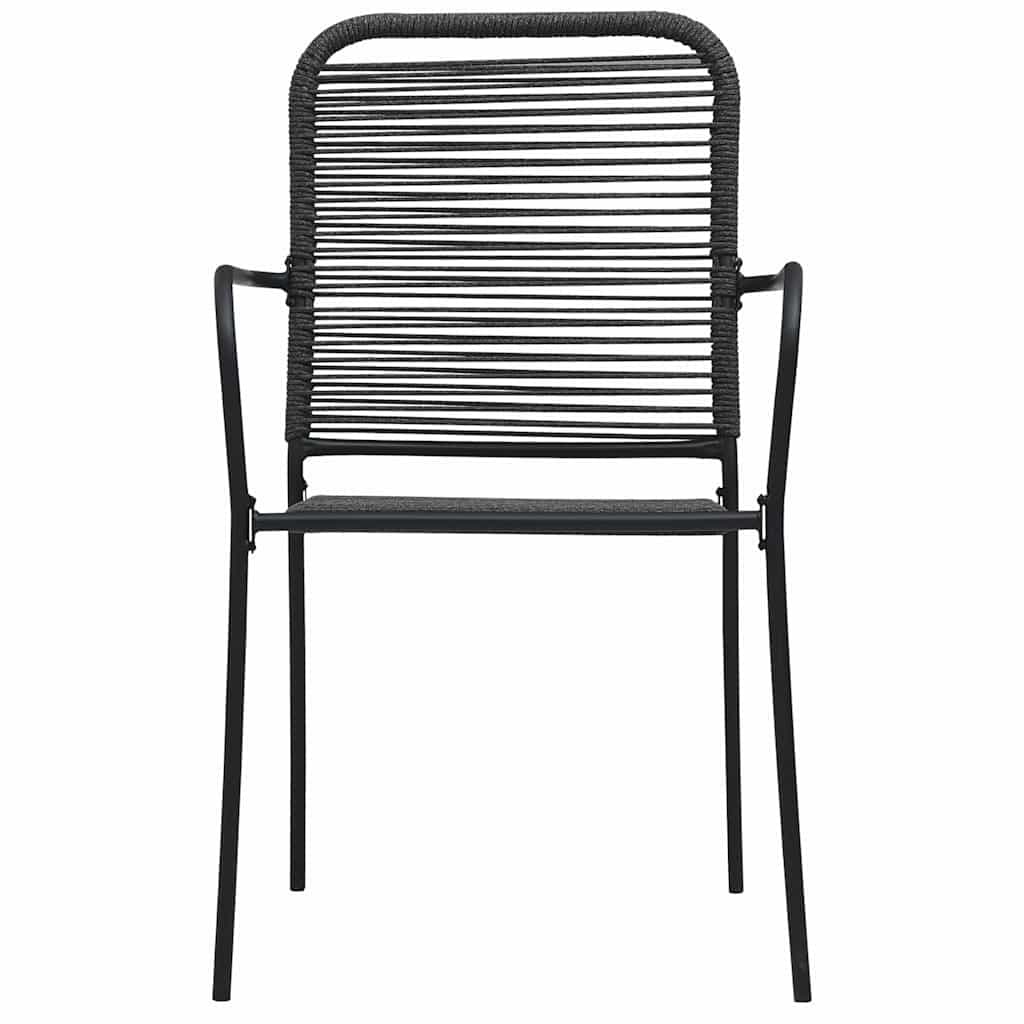 Black Outdoor Chairs Set of 2 with Steel Frame