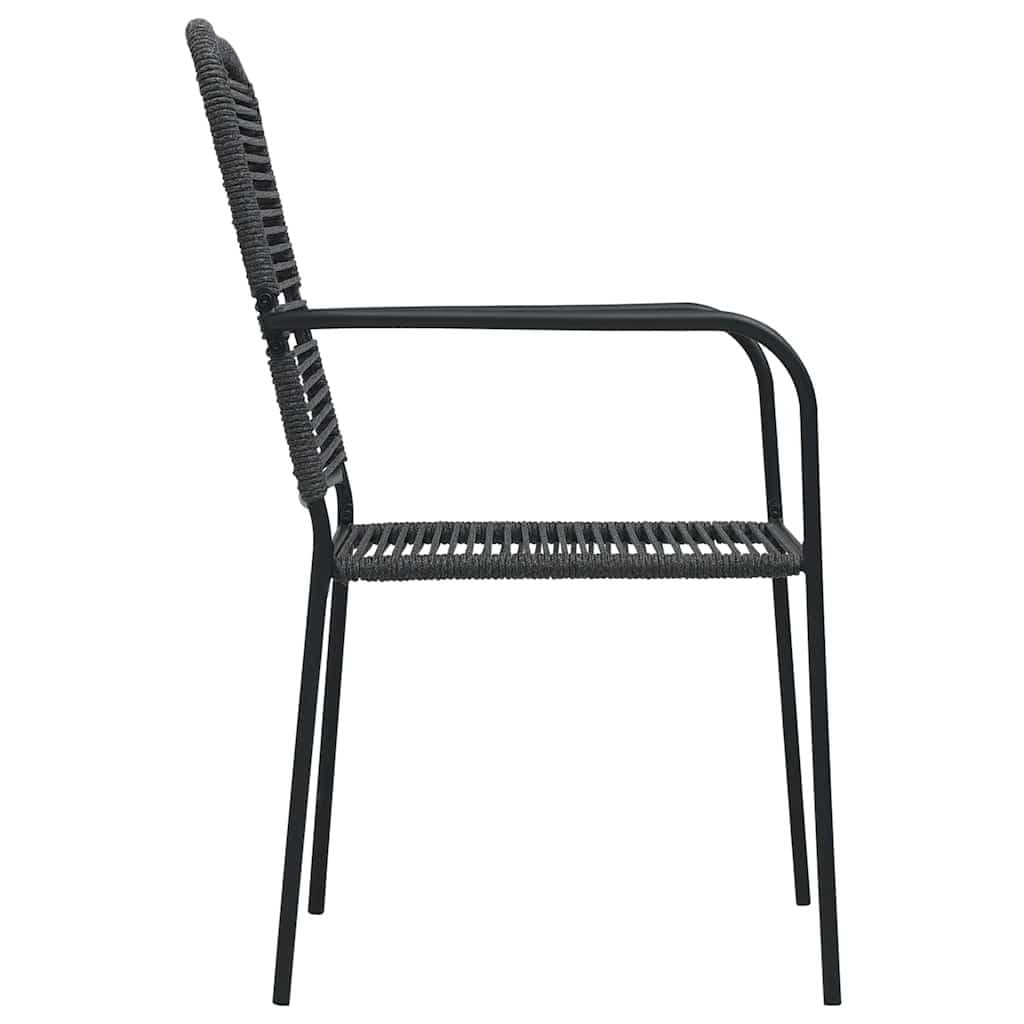 Black Outdoor Chairs Set of 2 with Steel Frame