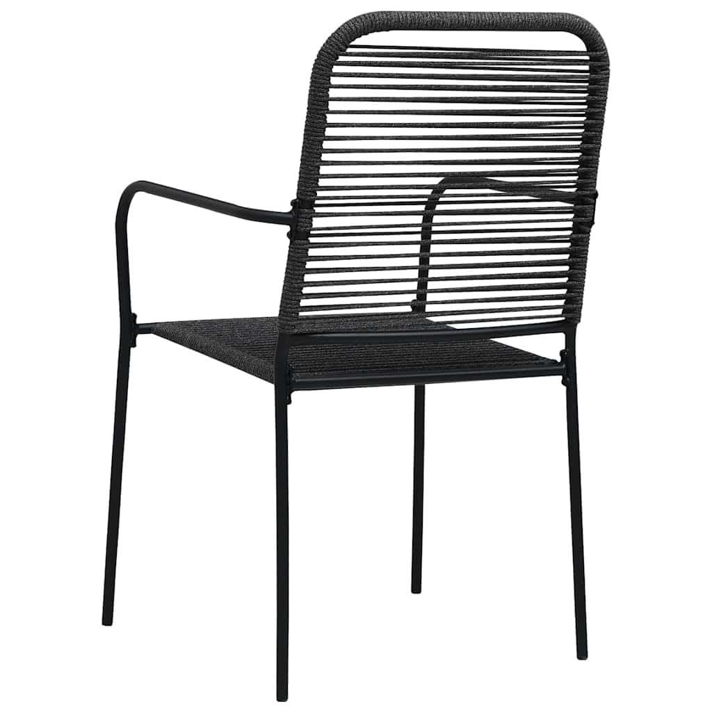 Black Outdoor Chairs Set of 2 with Steel Frame