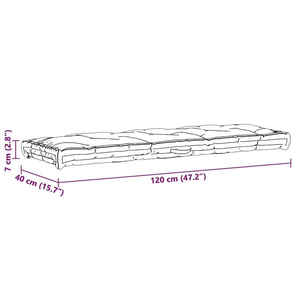 Grey Cotton Pallet Floor Cushion for Indoor/Outdoor