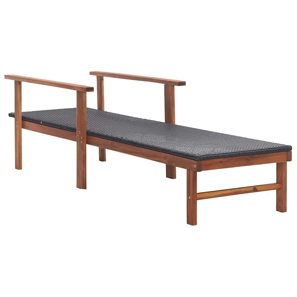 Outdoor Sun Lounger with Acacia Wood Frame