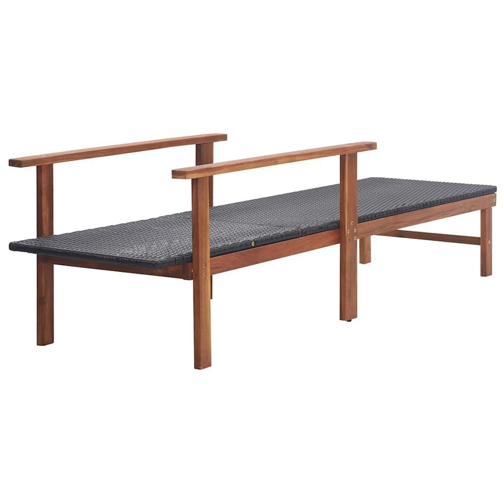Outdoor Sun Lounger with Acacia Wood Frame