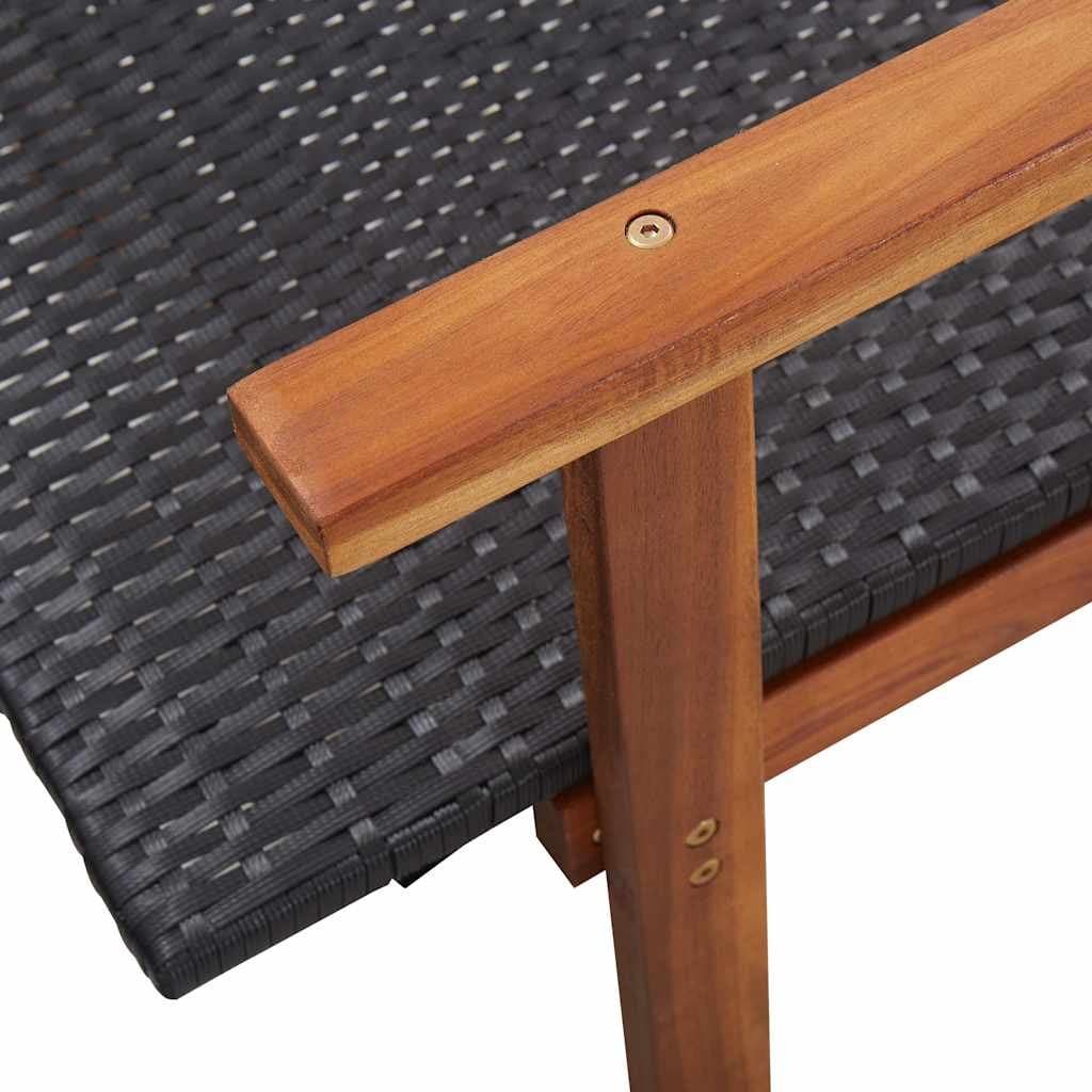 Outdoor Sun Lounger with Acacia Wood Frame
