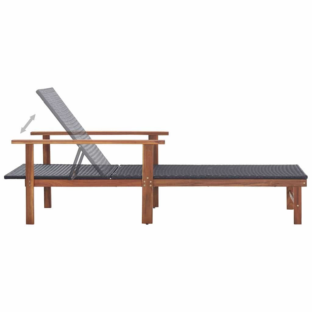 Outdoor Sun Lounger with Acacia Wood Frame