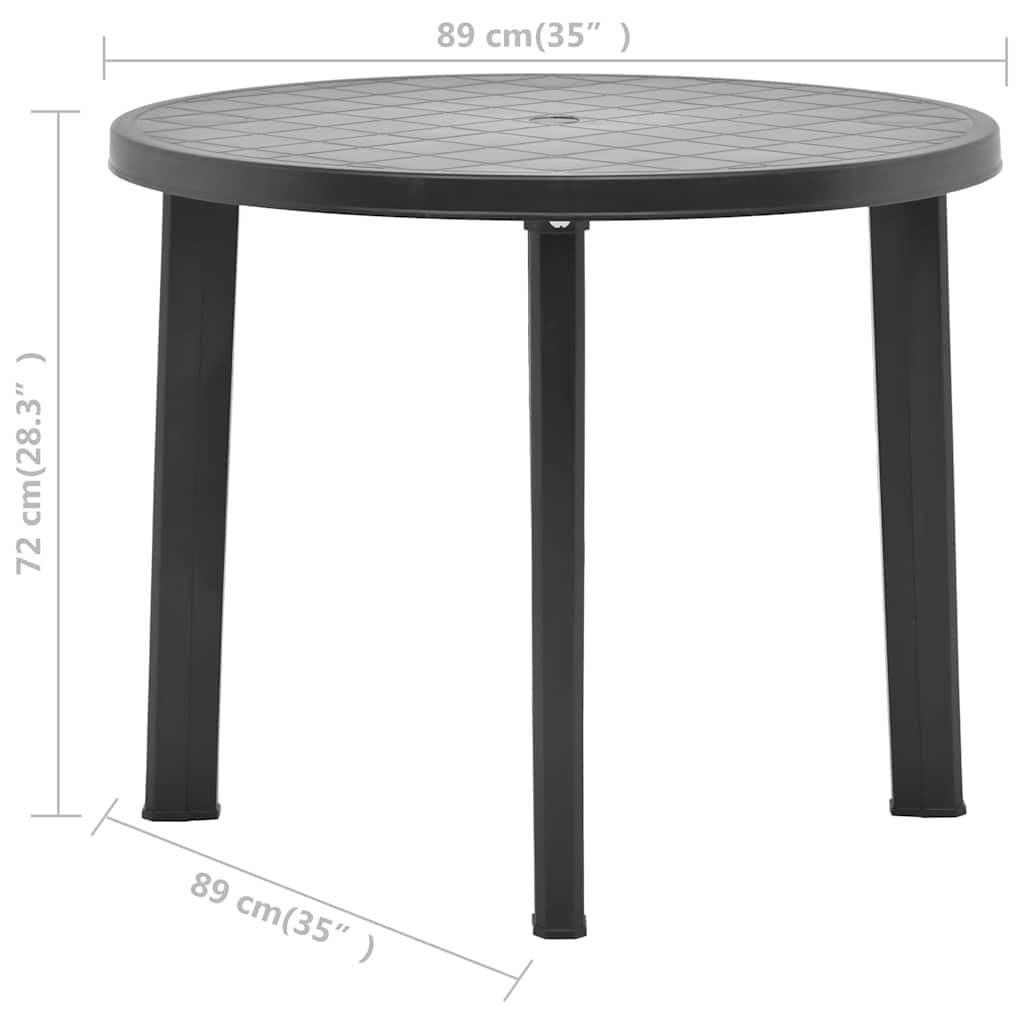 89cm Anthracite Garden Table for Outdoor Dining