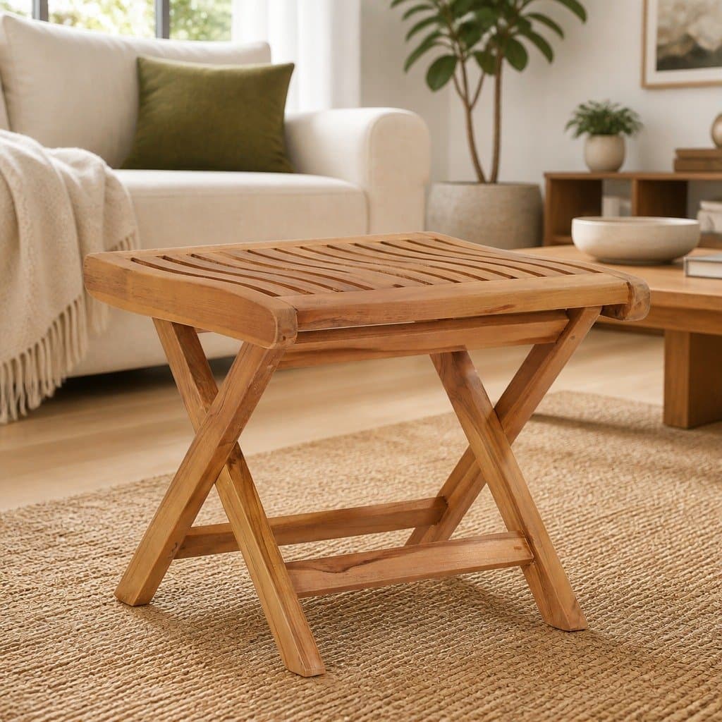 Folding Footrest Ottoman for Outdoor Use
