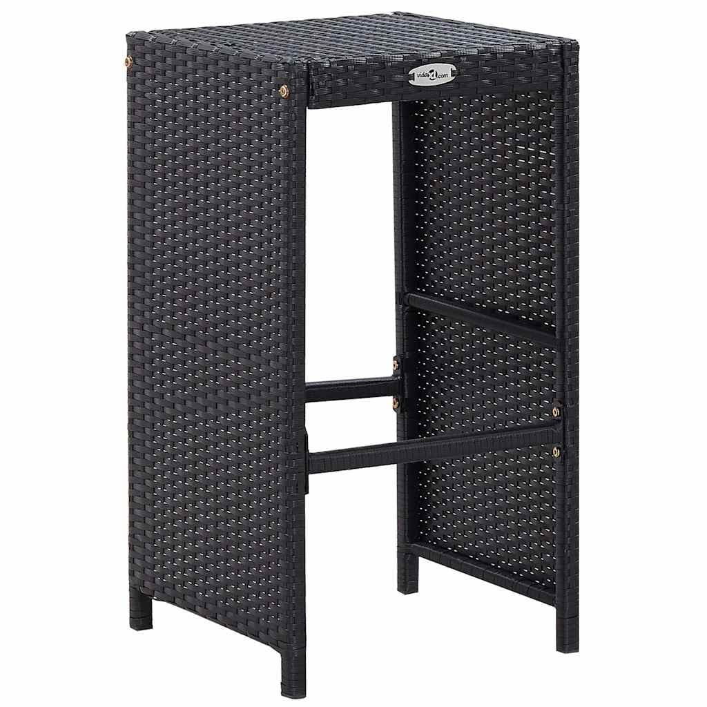 9 Piece Poly Rattan Outdoor Bar Set in Black