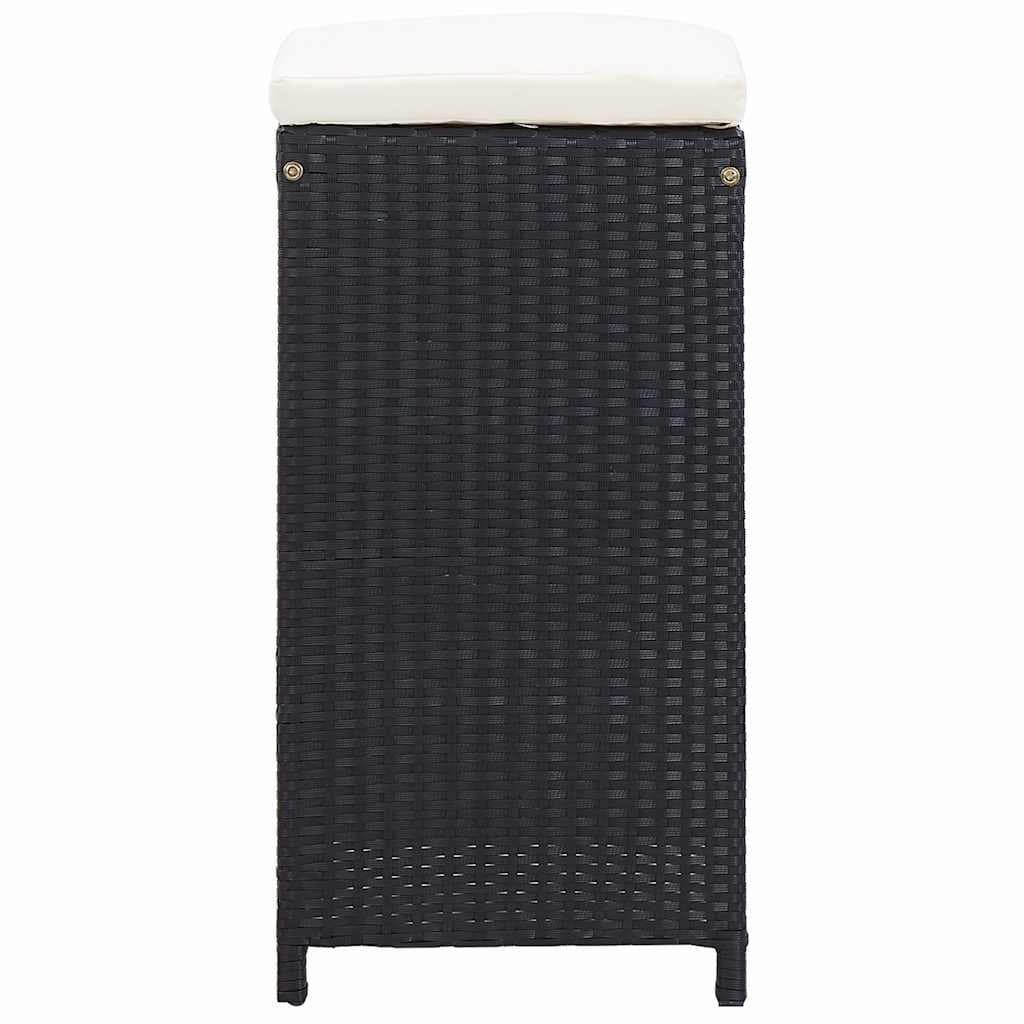 9 Piece Poly Rattan Outdoor Bar Set in Black