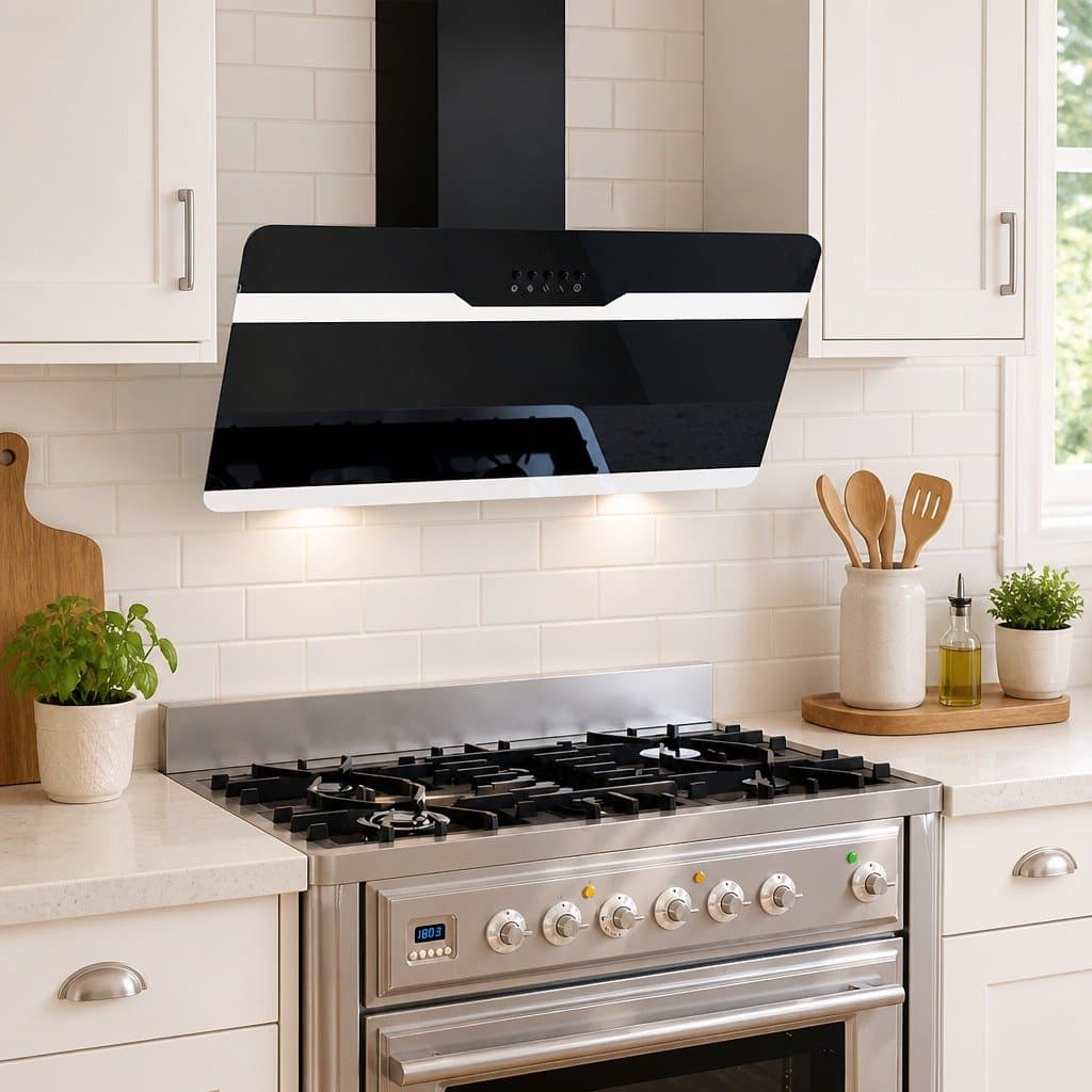 90cm Wall-Mounted Range Hood with LED Lamp