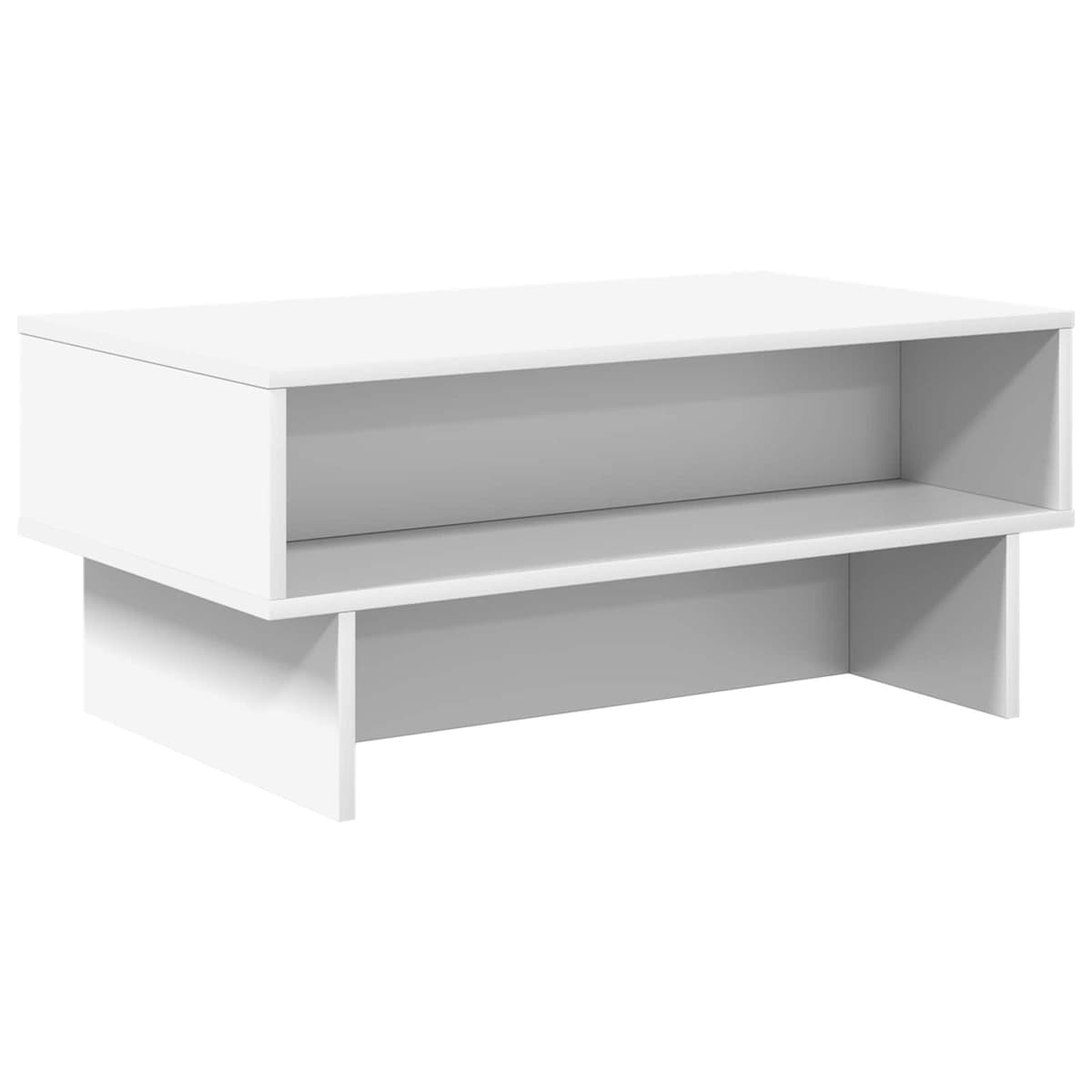 White Coffee Table with Integrated Storage