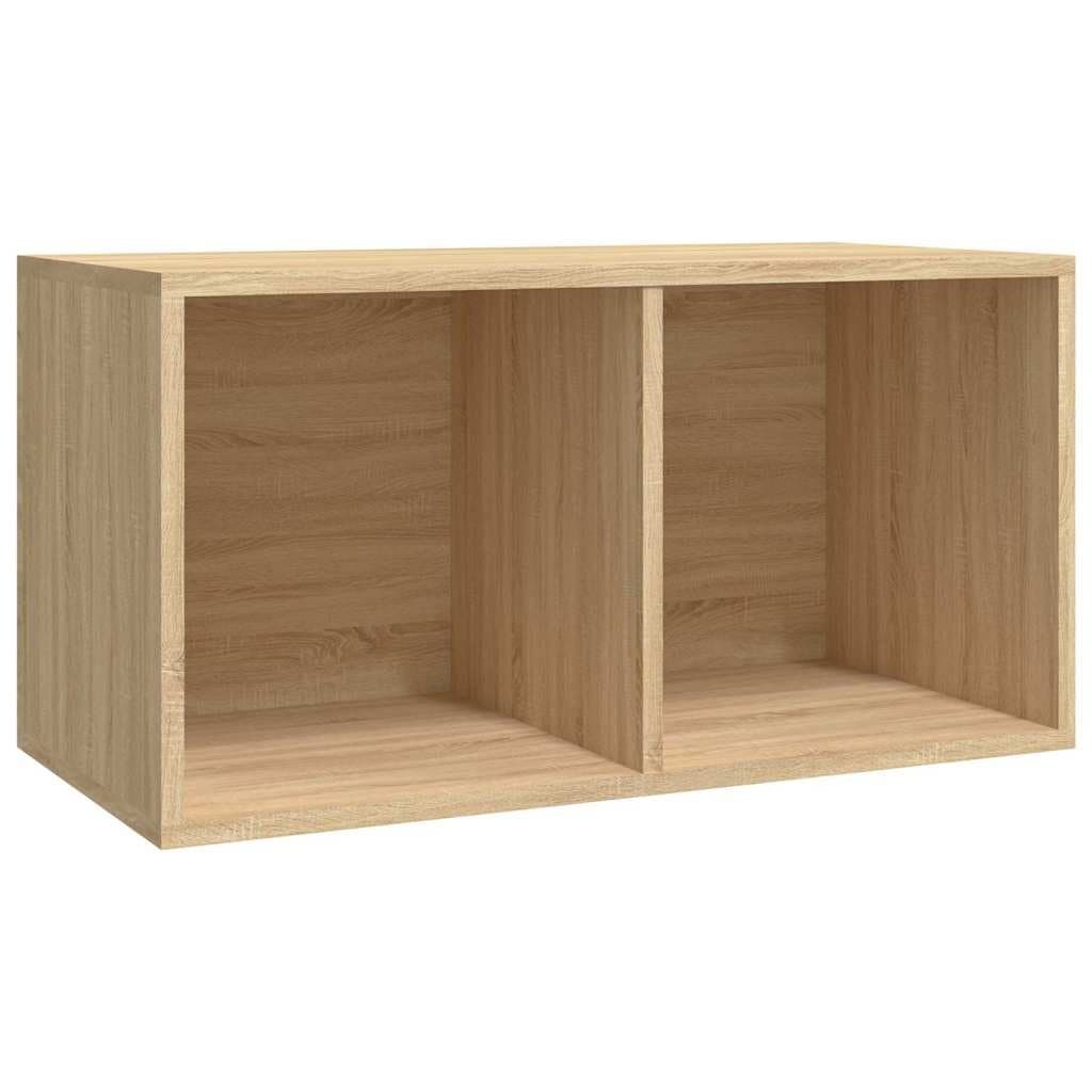 Vinyl Storage Box Sonoma Oak LP Organiser Living Room Media Cabinet 71x34x36cm