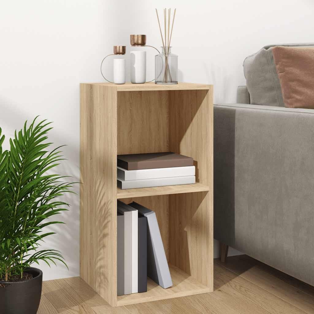 Vinyl Storage Box Sonoma Oak LP Organiser Living Room Media Cabinet 71x34x36cm