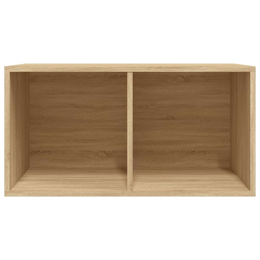 Vinyl Storage Box Sonoma Oak LP Organiser Living Room Media Cabinet 71x34x36cm