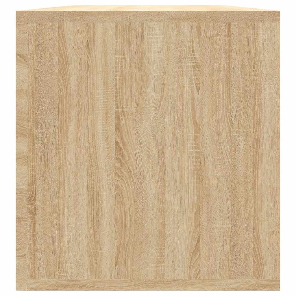 Vinyl Storage Box Sonoma Oak LP Organiser Living Room Media Cabinet 71x34x36cm