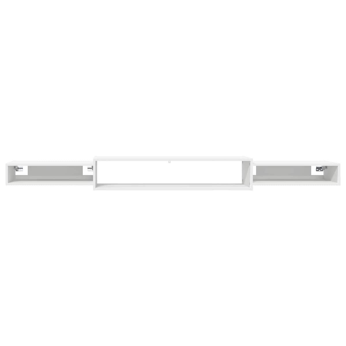 Wall-Mounted TV Cabinet with Open Storage in White